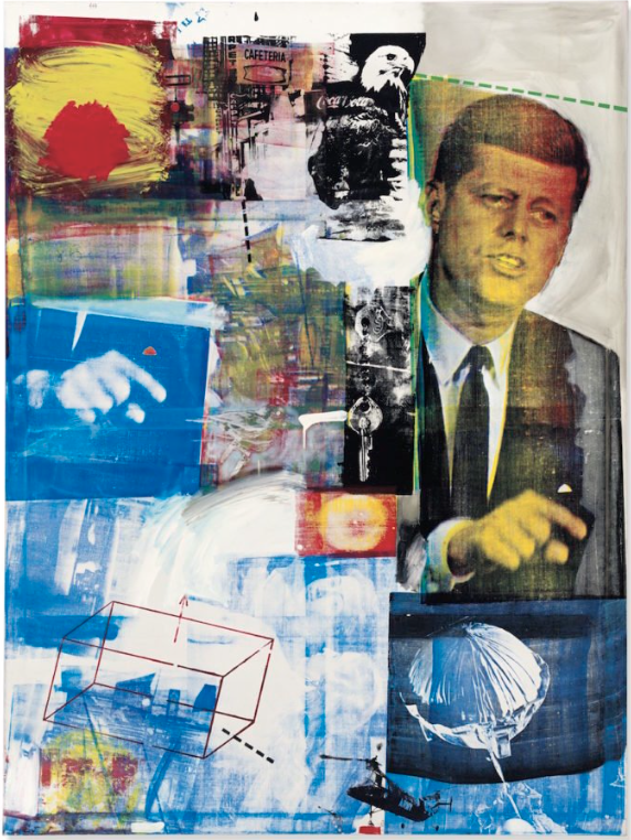 Artwork collage with JFK